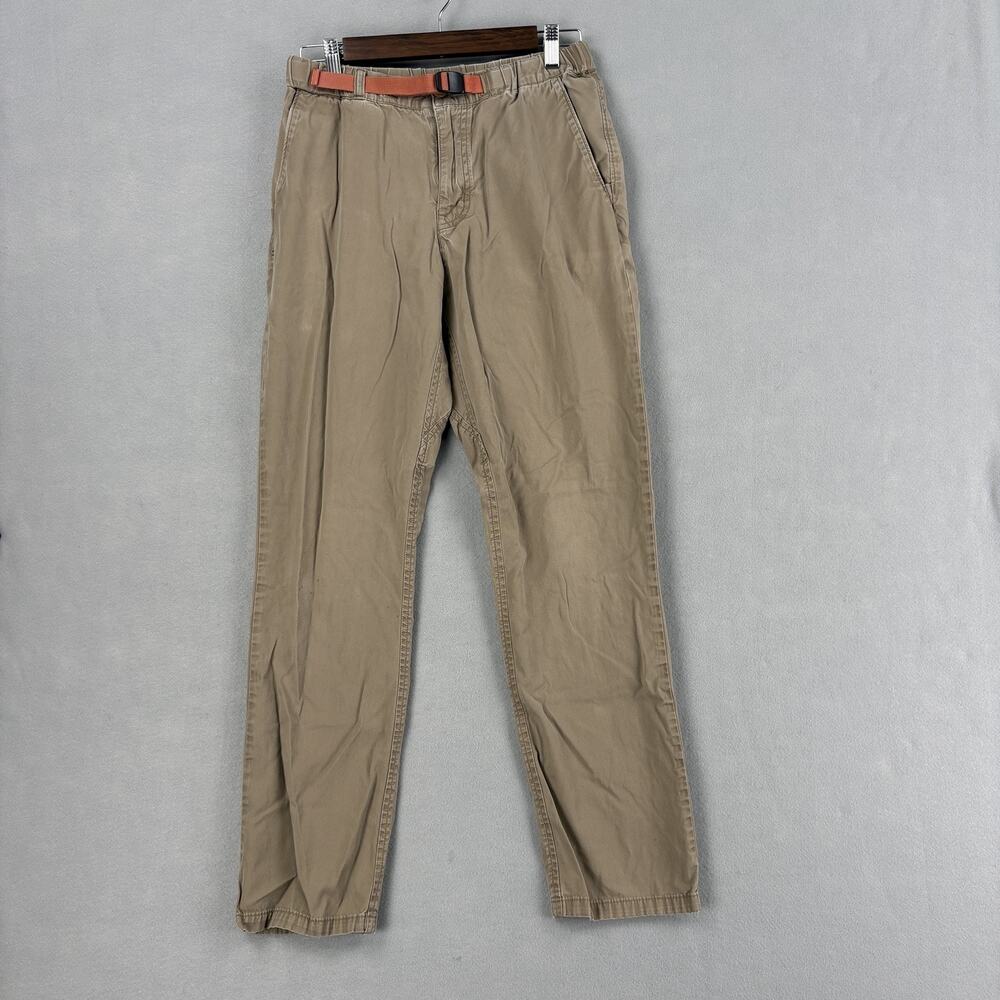 Patagonia Gi Pants Mens Small Beige Organic Cotton Chino Belted Relaxed Fit